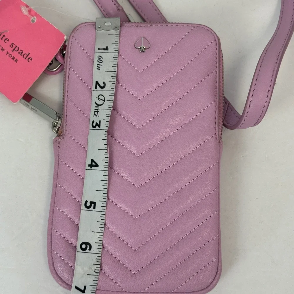 Kate Spade Amelia Resin Phone Crossbody Bag Sweet Pea Pink Quilted Leather NWT